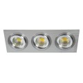  VK/03014G/3/AL - Σποτ ορθογώνιο, κινητό, 3xGU10/PAR16, Max 3x12W (LED), IP20, 25.5x9.3x2.8cm, αλουμίνιο