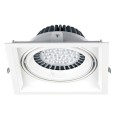 VK/03116/W - Σποτ τετράγωνο, κινητό, ES111/R111, GU10/G53, Max 20W (LED), IP20, 17.5x17.5x4.5cm, λευκό