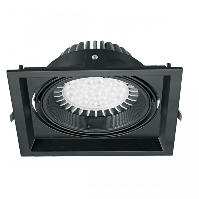  VK/03116/B - Σποτ τετράγωνο, κινητό, ES111/R111, GU10/G53, Max 20W (LED), IP20, 17.5x17.5x4.5cm, μαύρο