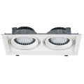 VK/03116/2/W - Διπλό σποτ ορθογώνιο, κινητό, ES111/R111, 2xGU10/G53, Max 2x20W (LED), IP20, 32.5x17.5x4.5cm, λευκό