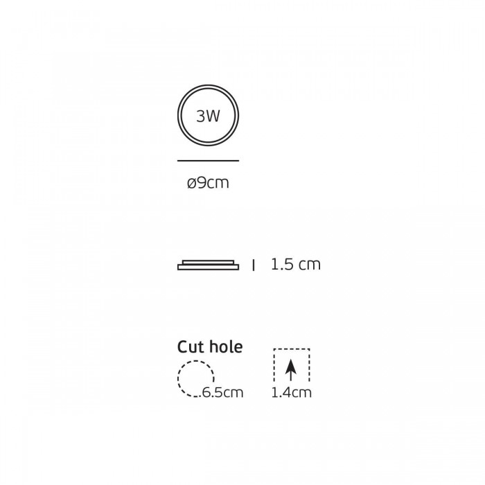 VK/04072/W/CCT - Λευκό. Slim Panel CCT Led 3000K-4000K-6000K 180lm 3W 100° CRI>80. AC Driver 220-240V (included). LED SMD 2835. 50.000hrs. <45°C. ø9x1.5cm, Αλουμίνιο, πλαστικό. IP20 VK/04072/W/CCT - Λευκό. Slim Panel CCT Led 3000K-4000K-6000K 180lm 3W 100° CRI>80. AC Driver 220-240V (included). LED SMD 2835. 50.000hrs. <45°C. ø9x1.5cm, Αλουμίνιο, πλαστικό. IP20