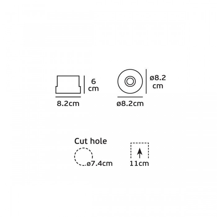  VK/03191G/W - Σποτ στρογγυλό, κινητό, GU10/PAR16, Max12W (LED), IP20, ø8.2x6cm, λευκό 