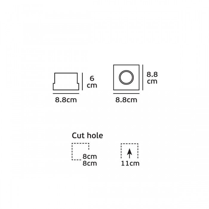 VK/03192G/W - Σποτ τετράγωνο, κινητό, GU10/PAR16, Max12W (LED), IP20, 8.8x8.8x6cm, λευκό VK/03192G/W - Σποτ τετράγωνο, κινητό, GU10/PAR16, Max12W (LED), IP20, 8.8x8.8x6cm, λευκό