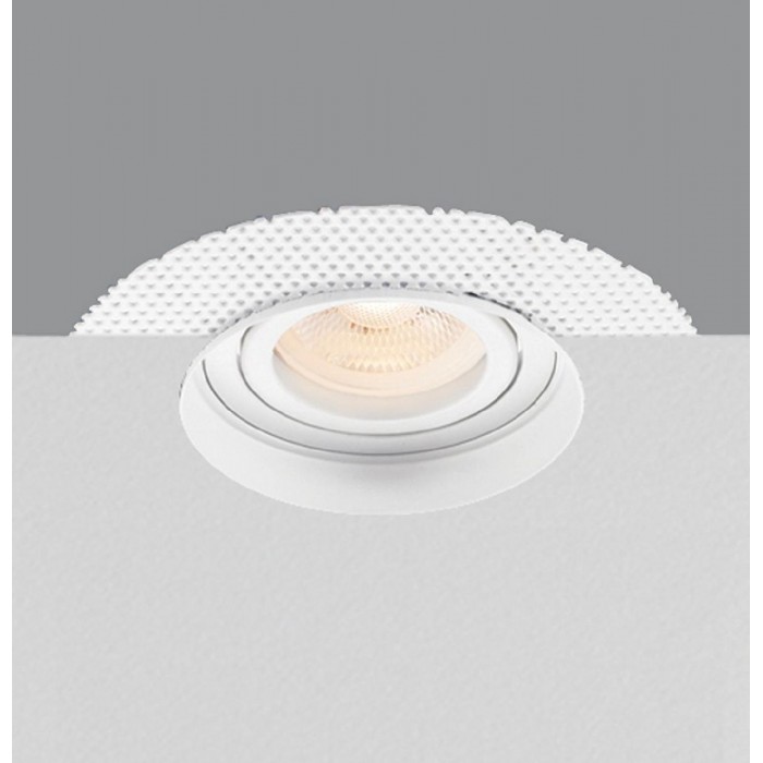  VK/03193G/W - Σποτ στρογγυλό, κινητό, trimless, GU10/PAR16, Max12W (LED), IP20, ø12.5x4cm, λευκό 