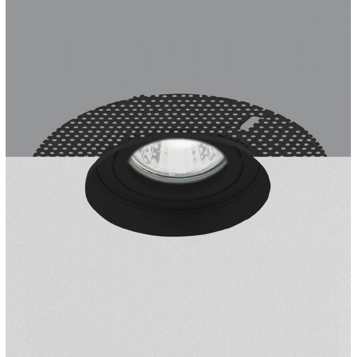 VK/03193G/B - Σποτ στρογγυλό, κινητό, trimless, GU10/PAR16, Max12W (LED), IP20, ø12.5x4cm, μαύρο VK/03193G/B - Σποτ στρογγυλό, κινητό, trimless, GU10/PAR16, Max12W (LED), IP20, ø12.5x4cm, μαύρο