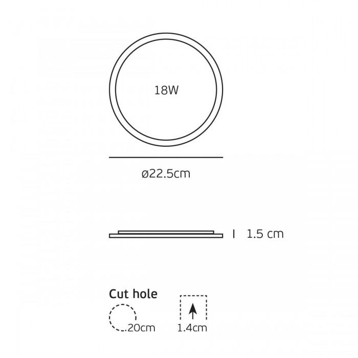 VK/04050/G/CCT - Γκρι. Slim Panel CCT Led. 3000K-4000K-6000K 1.440lm 18W 120° CRI>80. AC Driver 220-240V (included). LED SMD 2835. 50.000hrs. <45°C. ø22.5x1.5cm, Αλουμίνιο, πλαστικό. IP20 VK/04050/G/CCT - Γκρι. Slim Panel CCT Led. 3000K-4000K-6000K 1.440lm 18W 120° CRI>80. AC Driver 220-240V (included). LED SMD 2835. 50.000hrs. <45°C. ø22.5x1.5cm, Αλουμίνιο, πλαστικό. IP20