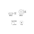  VK/03195/W - Σποτ στρογγυλό, σταθερό, GU5.3/PAR16, Max 12W (LED), IP65, ø9x2.5cm, λευκό