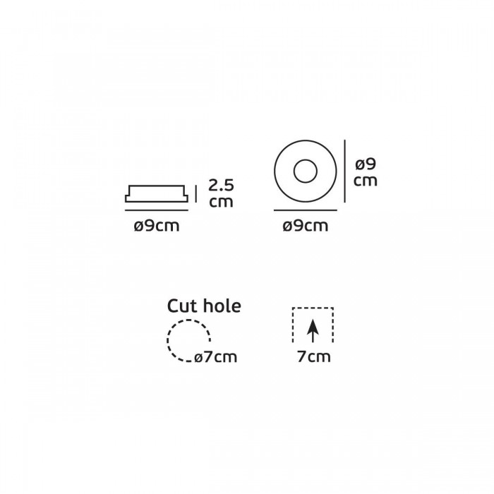  VK/03195/W - Σποτ στρογγυλό, σταθερό, MR16, 12V, GU5.3, Max 35w, IP65, ø9x2.5cm, λευκό