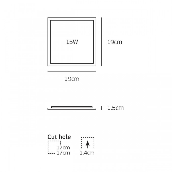 VK/04079/W/CCT - Λευκό. Slim Panel CCT Led. 3000K-4000K-6000K 1.200lm 15W 120° CRI>80. AC Driver 220-240V (included). LED SMD 2835. 50.000hrs. <45°C. 19x19cm. Αλουμίνιο,πλαστικό. IP20 VK/04079/W/CCT - Λευκό. Slim Panel CCT Led. 3000K-4000K-6000K 1.200lm 15W 120° CRI>80. AC Driver 220-240V (included). LED SMD 2835. 50.000hrs. <45°C. 19x19cm. Αλουμίνιο,πλαστικό. IP20