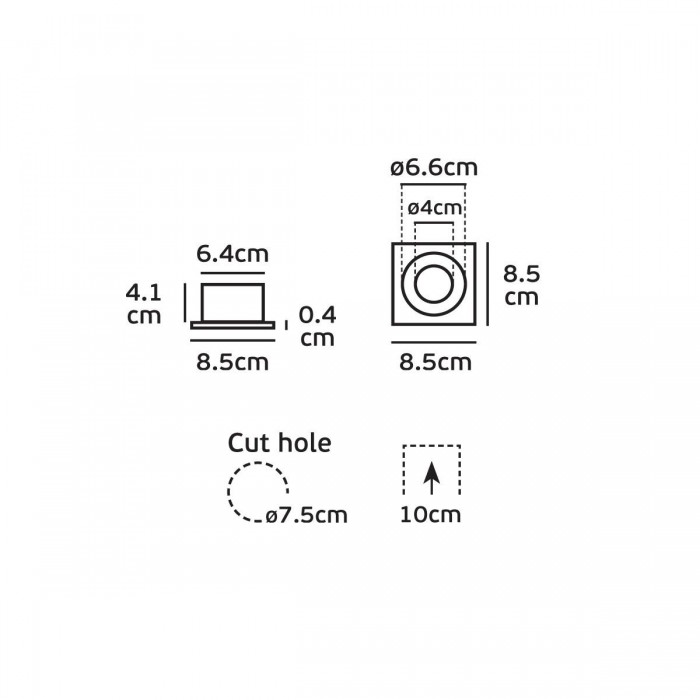 VK/03208/W - Σποτ τετράγωνο, σταθερό, GU5.3/PAR16, Max 12W (LED), IP65, 8.5x8.5x4.5cm, λευκό VK/03208/W - Σποτ τετράγωνο, σταθερό, GU5.3/PAR16, Max 12W (LED), IP65, 8.5x8.5x4.5cm, λευκό