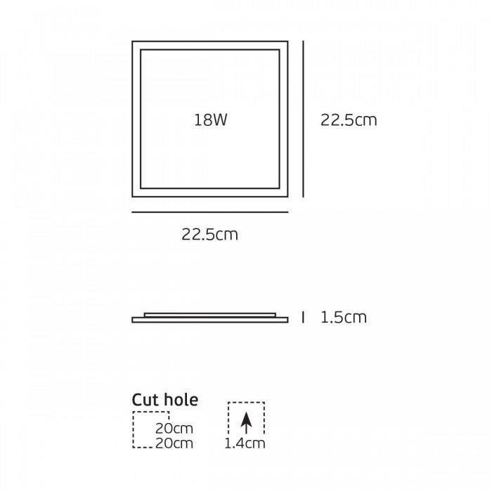 VK/04080/G/CCT - Γκρι. Slim Panel CCT Led. 3000K-4000K-6000K 1.440lm 18W 120° CRI>80. AC Driver 220-240V (included). LED SMD 2835. 50.000hrs. <45°C. 22.5x22.5cm. Αλουμίνιο,πλαστικό. IP20 VK/04080/G/CCT - Γκρι. Slim Panel CCT Led. 3000K-4000K-6000K 1.440lm 18W 120° CRI>80. AC Driver 220-240V (included). LED SMD 2835. 50.000hrs. <45°C. 22.5x22.5cm. Αλουμίνιο,πλαστικό. IP20