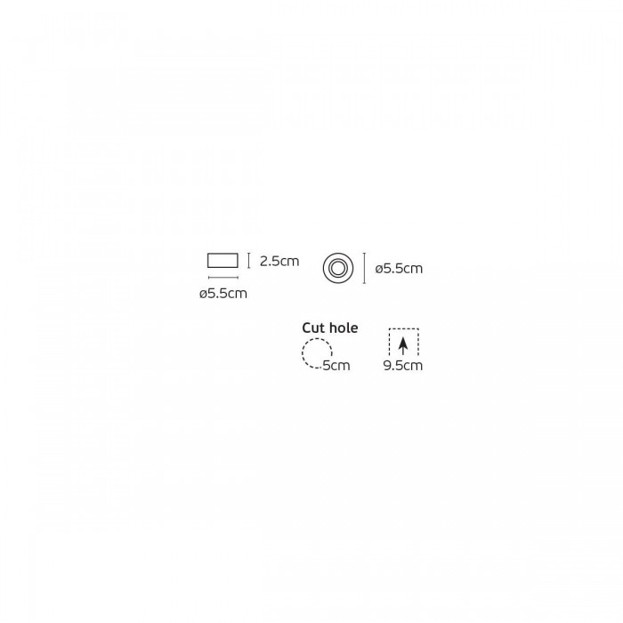 VK/03291G/W - Σποτ στρογγυλό, σταθερό, GU10/MR11, Max6W (LED), IP20, ø5.5x2.5cm, λευκό