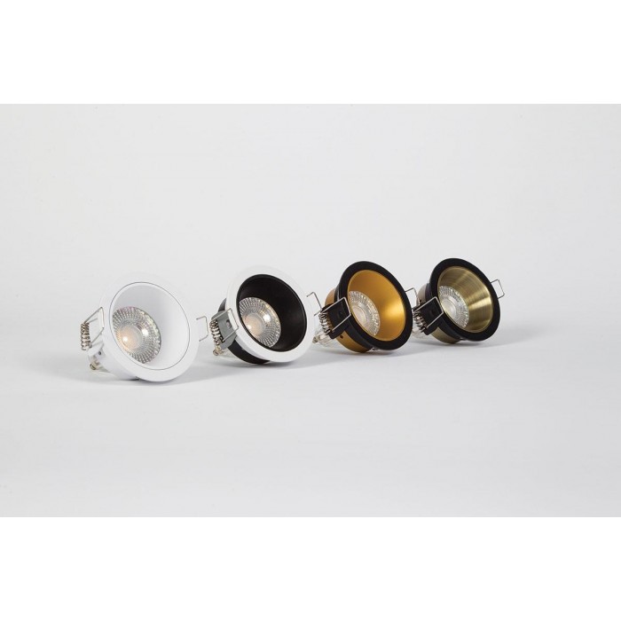 VK/03299G/W - Χωνευτό σποτ, σταθερό για GU10/PAR16, Max12W (LED), IP20, ø7.5x3.3cm, white