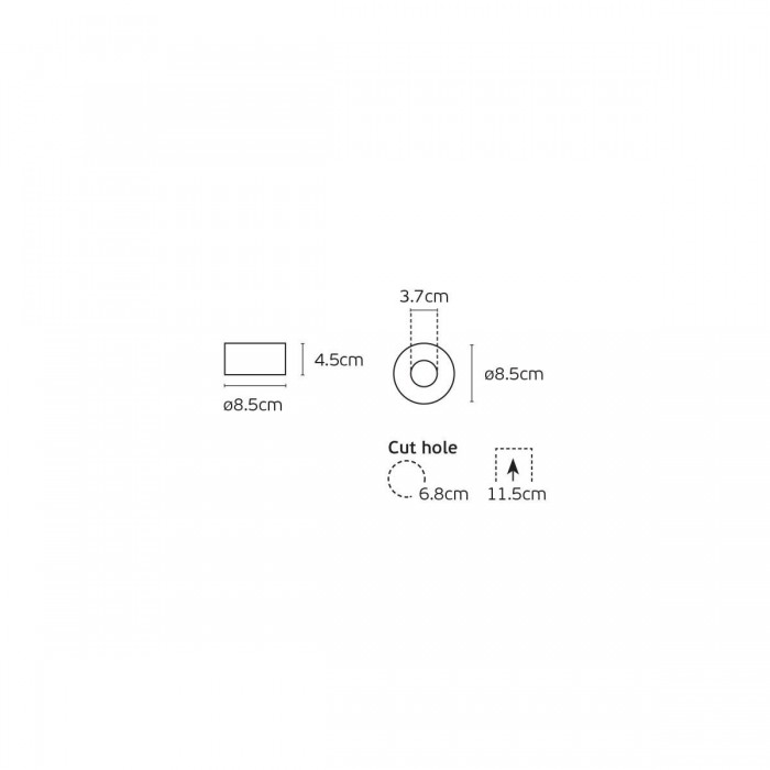 VK/03304G/W - Σποτ στρογγυλό, κινητό, GU10/PAR16, Max12W (LED), IP20, ø8.5x4.5cm, λευκό VK/03304G/W - Σποτ στρογγυλό, κινητό, GU10/PAR16, Max12W (LED), IP20, ø8.5x4.5cm, λευκό