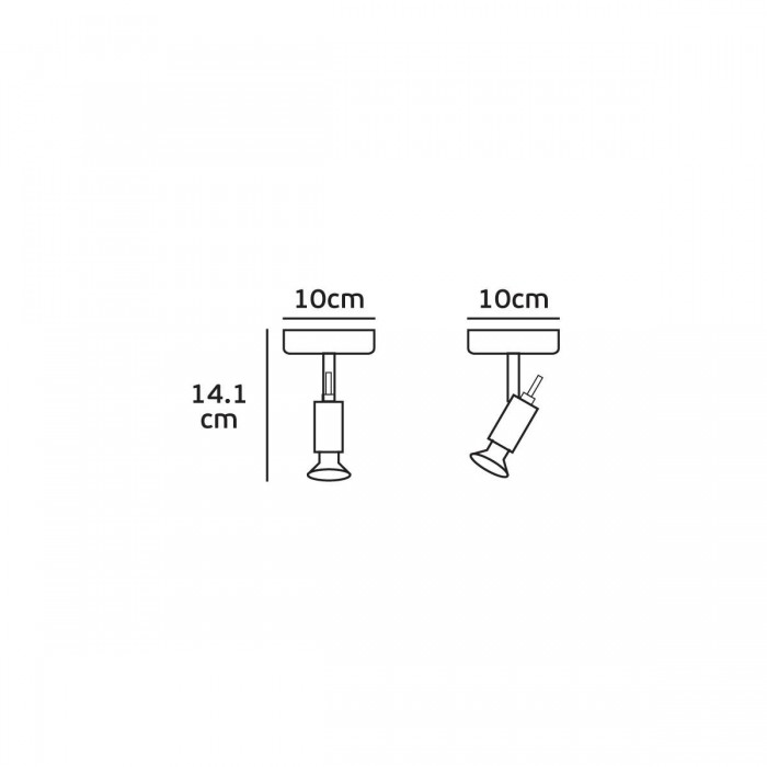 VK/03078CE/W - Σποτ αλουμινίου οροφής, 240V, GU10, Max 12W (LED), IP20, 10x14.1cm, λευκό 