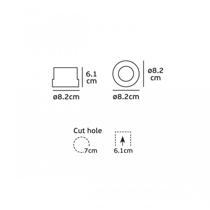 VK/04123/W/W - Χωνευτό σποτ led, 10W, 3000K, 710lm, 36°, CRI>80, IP20, ø8.2x6.1cm, λευκό