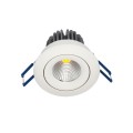 VK/04124/W/W - Χωνευτό κινητό σποτ led, 9W, 3000K, 938lm, 36°, CRI>80, IP20, ø8.2x6.1cm, λευκό
