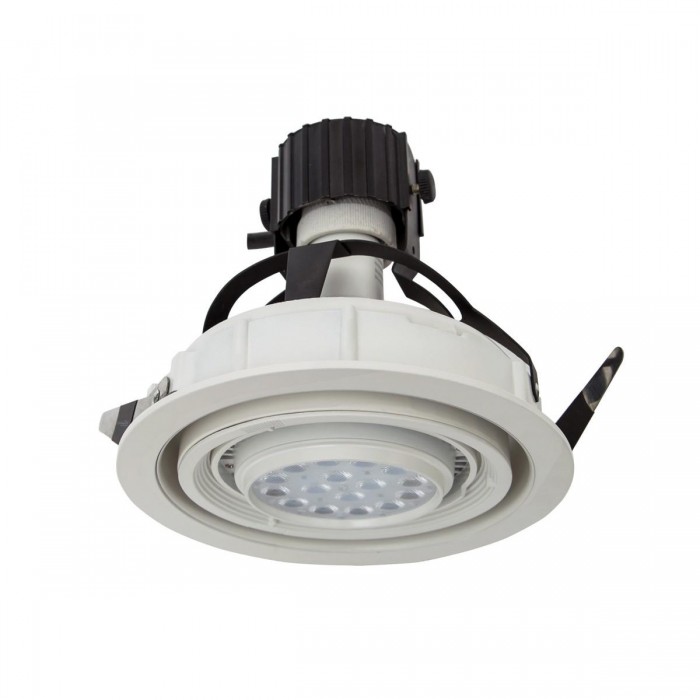  VK/03017/W - Σποτ στρογγυλό, κινητό, PAR30, E27, Max 50W, IP20, ø16x15cm, λευκό