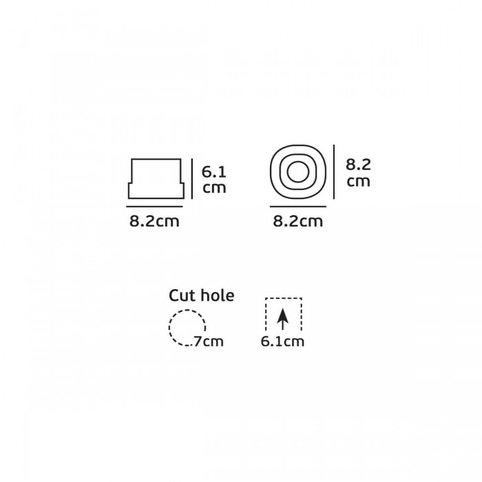 VK/04125/W/C - Χωνευτό κινητό σποτ led, 10W, 4000K, 730lm, 36°, CRI>80, IP20, 8.2x8.2x6.1cm, λευκό