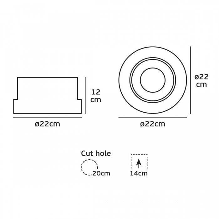 VK/04145/W - Χωνευτό σποτ led, 50W, 3000K, 5.000lm, 45°, CRI>80, IP20, ø22x12cm, λευκό ματ VK/04145/W - Χωνευτό σποτ led, 50W, 3000K, 5.000lm, 45°, CRI>80, IP20, ø22x12cm, λευκό ματ