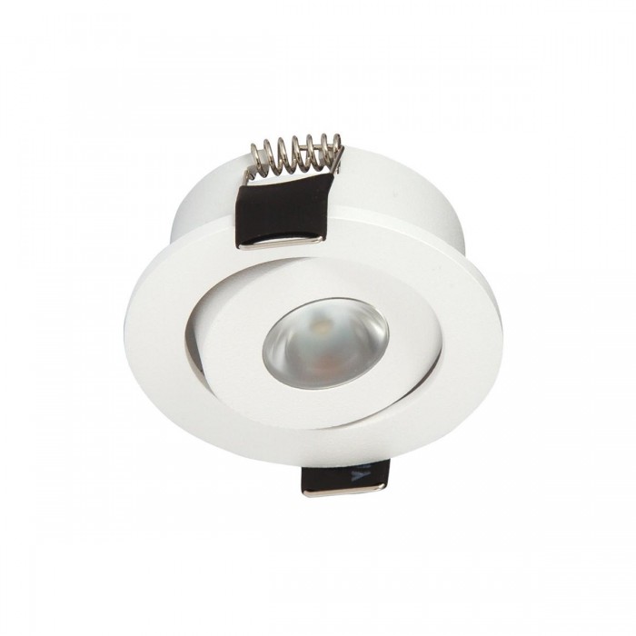 VK/04126/W/C - Χωνευτό κινητό σποτ led, 3W, 4000K, 150lm, 30°, CRI>80, IP20, ø5.2x1.8cm, λευκό