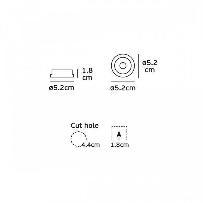 VK/04126/W/C - Χωνευτό κινητό σποτ led, 3W, 4000K, 150lm, 30°, CRI>80, IP20, ø5.2x1.8cm, λευκό