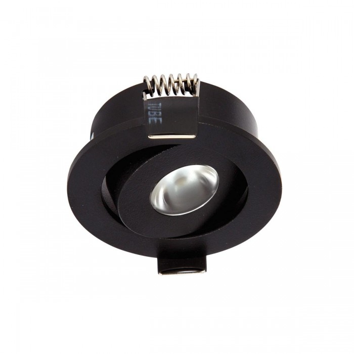 VK/04126/B/W - Χωνευτό κινητό σποτ led, 3w, 3000K, 150lm, 30°, IP20, μαύρο