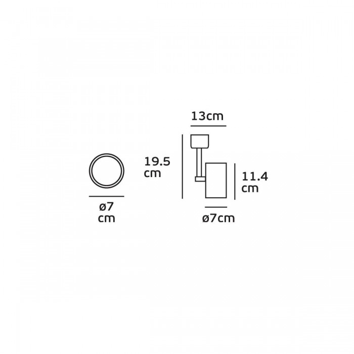 VK/03094CE/BGD - Σποτ οροφής κύλινδρος, 240V, GU10/Par16, Max 35W, IP20, κινητό, μαύρο-χρυσό