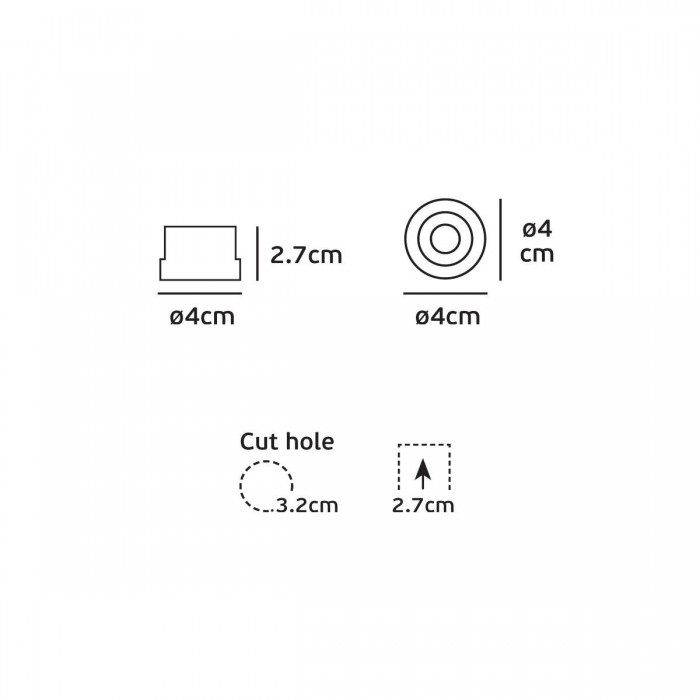 VK/04127/W/C - Χωνευτό σποτ led, 3W, 4000K, 122lm, 20°, CRI>80, IP20, ø4x2.7cm, λευκό