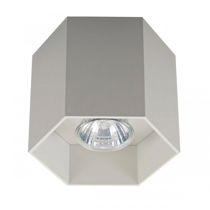 VK/03095CE/W - Φωτιστικό οροφής εξάγωνο, 240V, GU10/PAR16, Max 12W (LED), IP20, 12.6x10cm, λευκό 