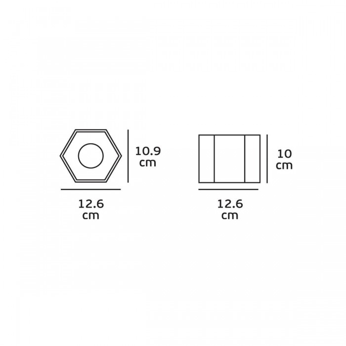 VK/03095CE/W - Σποτ αλουμινίου οροφής εξάγωνο, 240V, GU10/Par16, Max35W, IP20, λευκό 