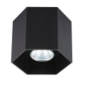 VK/03095CE/B - Φωτιστικό οροφής εξάγωνο, 240V, GU10/PAR16, Max 12W (LED), IP20, 12.6x10cm, μαύρο 