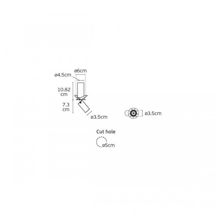 VK/04612/TL/B/WW - Χωνευτό κινητό σποτ led. 2700K. 557lm. 6W. CRI>90, IP20, μαύρο