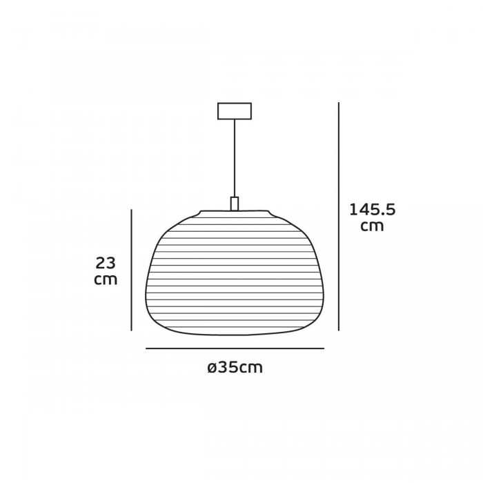 VK/03079/35/BR - Φωτιστικό κρεμαστό χάρτινο, 240V, Ε27, Max 20W (LED), IP20, ø35x23cm, καφέ