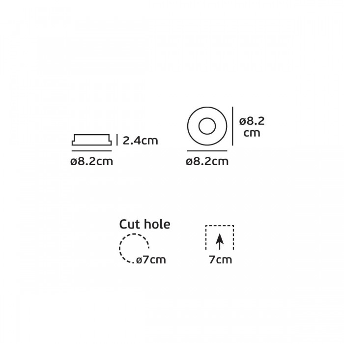  VK/03068/W - Σποτ στρογγυλό, σταθερό, GU10/PAR16, Max12W (LED), IP20, ø8.2x2.4cm, λευκό 