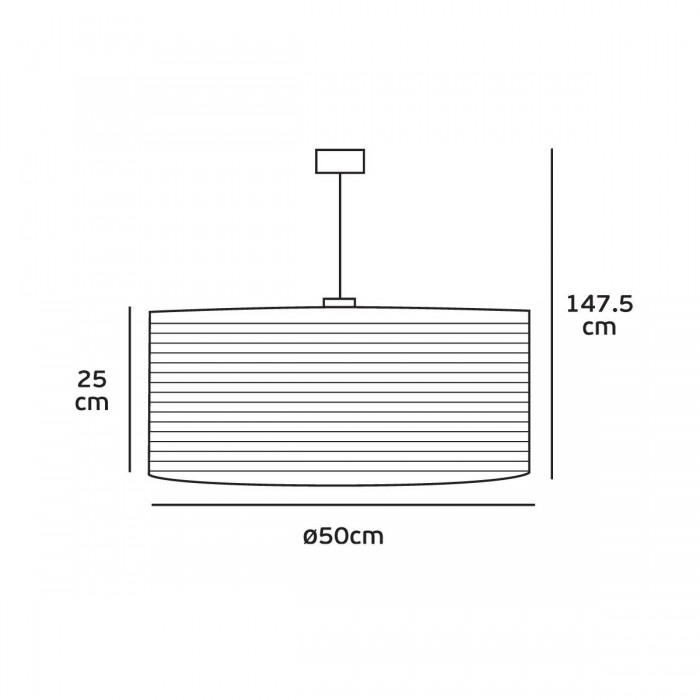 VK/03092/50/BR - Φωτιστικό κρεμαστό χάρτινο, 240V, Ε27, Max 20W (LED), IP20, ø50x25cm, καφέ