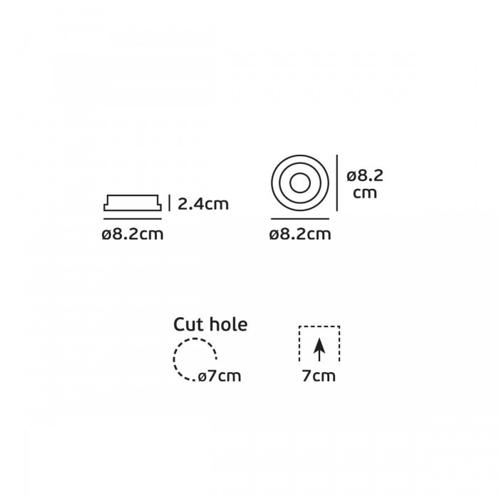 VK/03070/W - Σποτ στρογγυλό, κινητό, GU10/PAR16, Max12W (LED), IP20, ø8.2x2.4cm, λευκό VK/03070/W - Σποτ στρογγυλό, κινητό, GU10/PAR16, Max12W (LED), IP20, ø8.2x2.4cm, λευκό
