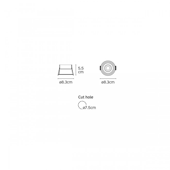 VK/04613/B/C - Χωνευτό σποτ led αδιάβροχο, 4000K. 2.080lm. 15W. CRI>90, IP65 , ø8.3x5.5cm, μαύρο VK/04613/B/C - Χωνευτό σποτ led αδιάβροχο, 4000K. 2.080lm. 15W. CRI>90, IP65 , ø8.3x5.5cm, μαύρο