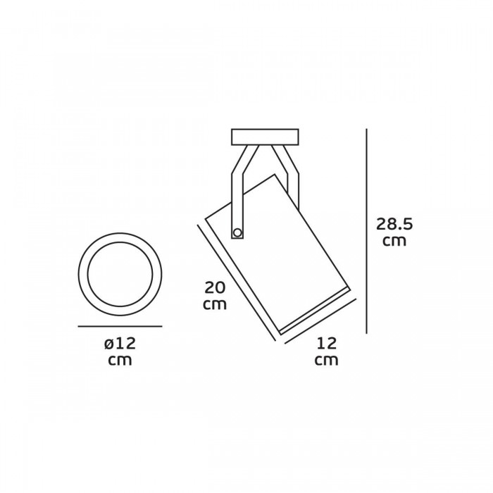 VK/03109CE/B - Σποτ οροφής, 240V, GU10/ES111, Max 20W (LED), ø12x20cm, IP20, κινητό, μαύρο
