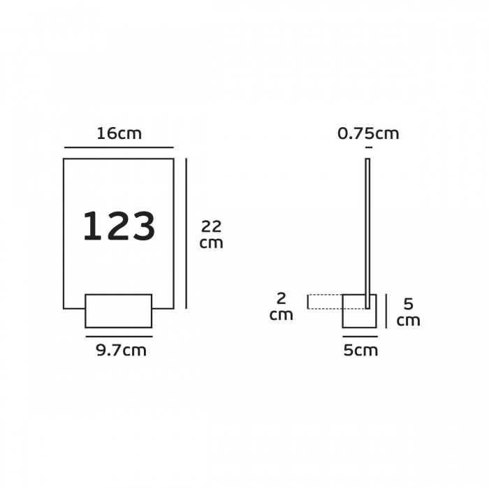 VK/04244/MC/D - Φωτιστικό HOTEL led, 2W, 6000K, 300lm, 120°, CRI>70, 16x22cm, νίκελ mat+plexiglass VK/04244/MC/D - Φωτιστικό HOTEL led, 2W, 6000K, 300lm, 120°, CRI>70, 16x22cm, νίκελ mat+plexiglass
