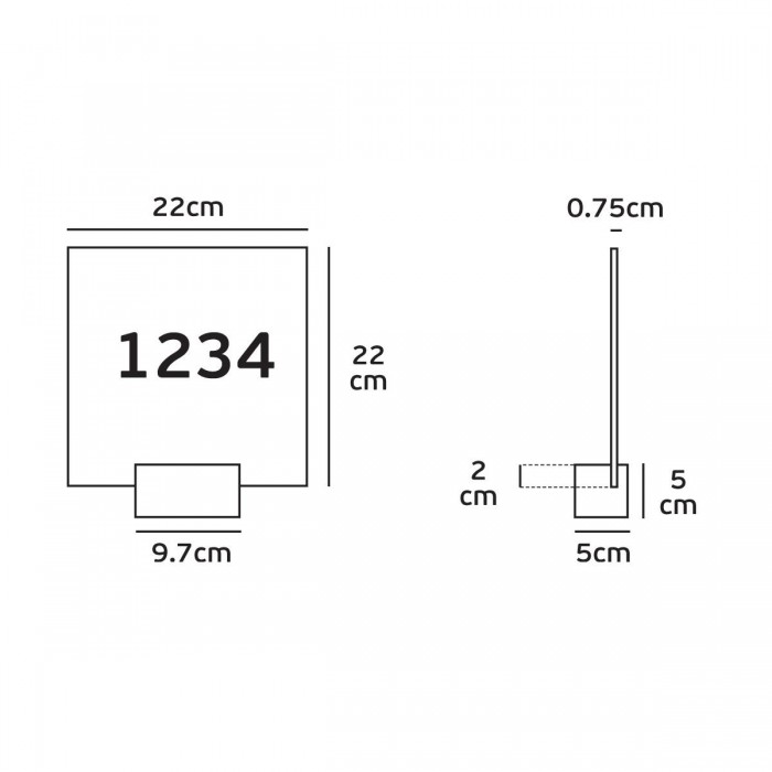 VK/04246/MC/W - Φωτιστικό HOTEL led, 2W, 3000K, 300lm, 120°, CRI>70, 22x22cm, νίκελ mat+plexiglass VK/04246/MC/W - Φωτιστικό HOTEL led, 2W, 3000K, 300lm, 120°, CRI>70, 22x22cm, νίκελ mat+plexiglass