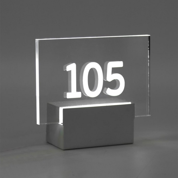 VK/04245/MC/BL - Φωτιστικό HOTEL led, 2W, Μπλε, 300lm, 120°, CRI>70, 15x10cm, νίκελ mat+plexiglass