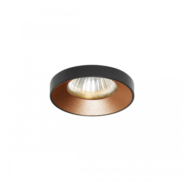 VK/03306/BC - Χωνευτό σποτ, σταθερό για GU10/PAR16, Max12W (LED), IP20, ø7.5x3cm, sanded black body+copper reflector VK/03306/BC - Χωνευτό σποτ, σταθερό για GU10/PAR16, Max12W (LED), IP20, ø7.5x3cm, sanded black body+copper reflector