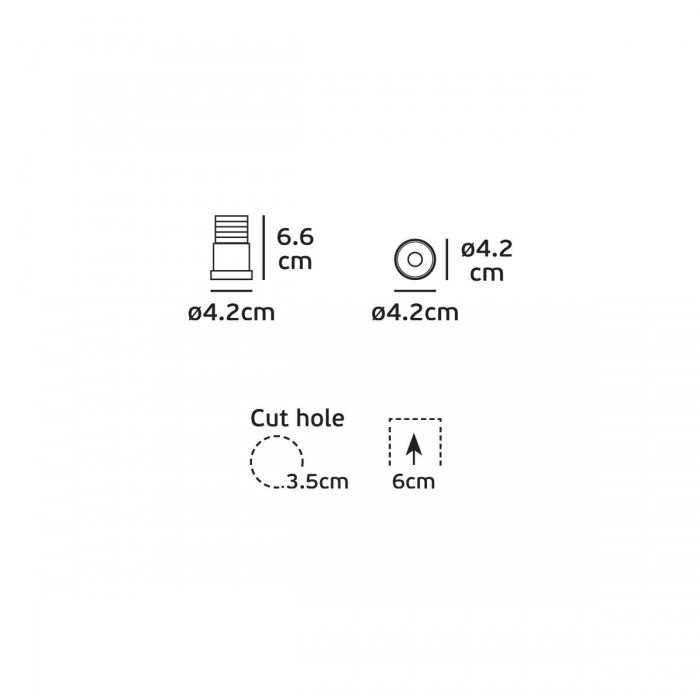 VK/04218/W/W - Χωνευτό σταθερό σποτ led, 2W, 3000K, 241lm, 8°, IP20, λευκό