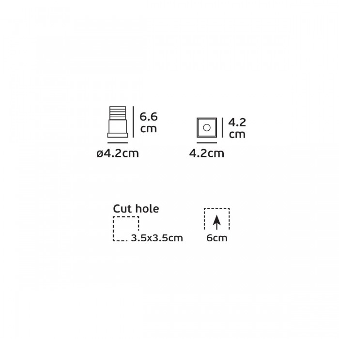 VK/04219/W/W - Χωνευτό σταθερό σποτ led, 2W, 3000K, 217lm, 8°, IP20, λευκό