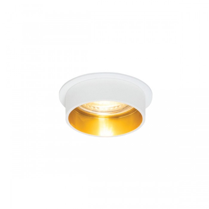 VK/03307/WG - Χωνευτό σποτ, σταθερό για GU10/PAR16, Max12W (LED), IP20, ø7x3.6cm, sanded white outside+gold inside VK/03307/WG - Χωνευτό σποτ, σταθερό για GU10/PAR16, Max12W (LED), IP20, ø7x3.6cm, sanded white outside+gold inside