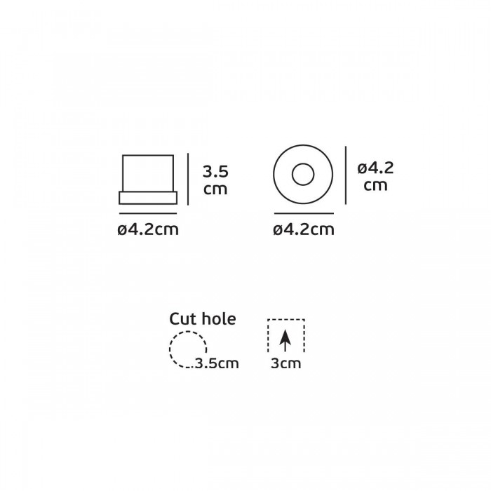 VK/04222/W/W -<p>Χωνευτό σποτ led, 2W, 3000K, 241lm, 25°, IP20, λευκό</p>