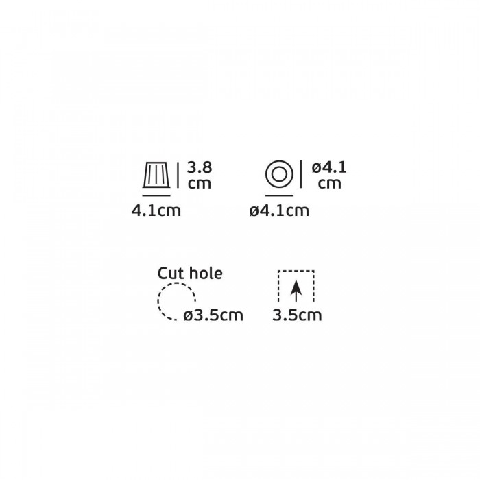 VK/04262/B/W - Χωνευτό σποτ led, 2W, 3000K, 180lm, 15°, IP20, μαύρο