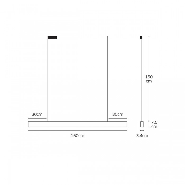 VK/04619/PE/W-W/W - Φωτιστικό LED γραμμικό, κρεμαστό, λευκό. 3000K. 5.756lm. 40W. CRI>90. IP20 VK/04619/PE/W-W/W - Φωτιστικό LED γραμμικό, κρεμαστό, λευκό. 3000K. 5.756lm. 40W. CRI>90. IP20