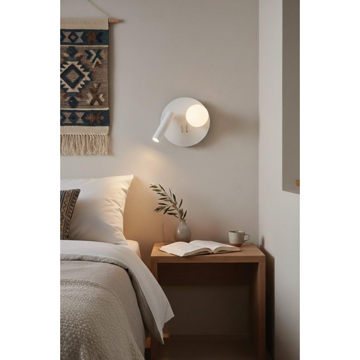 VK/03355/WA/W - Λευκό. LED + G9. Max 8W (LED). 3000K. 3W. LED COB. 200lm. AC220-240V. 60°. Φωτιστικό τοίχου/διαβάσματος. -20°C → 40°C. 30.000hrs. Dim Yes, 3-step dimmable. Με 2 λεπτούς διακόπτες. CRI>80. Σίδερο + αλουμίνιο + γυαλί. IP20 VK/03355/WA/W - Λευκό. LED + G9. Max 8W (LED). 3000K. 3W. LED COB. 200lm. AC220-240V. 60°. Φωτιστικό τοίχου/διαβάσματος. -20°C → 40°C. 30.000hrs. Dim Yes, 3-step dimmable. Με 2 λεπτούς διακόπτες. CRI>80. Σίδερο + αλουμίνιο + γυαλί. IP20